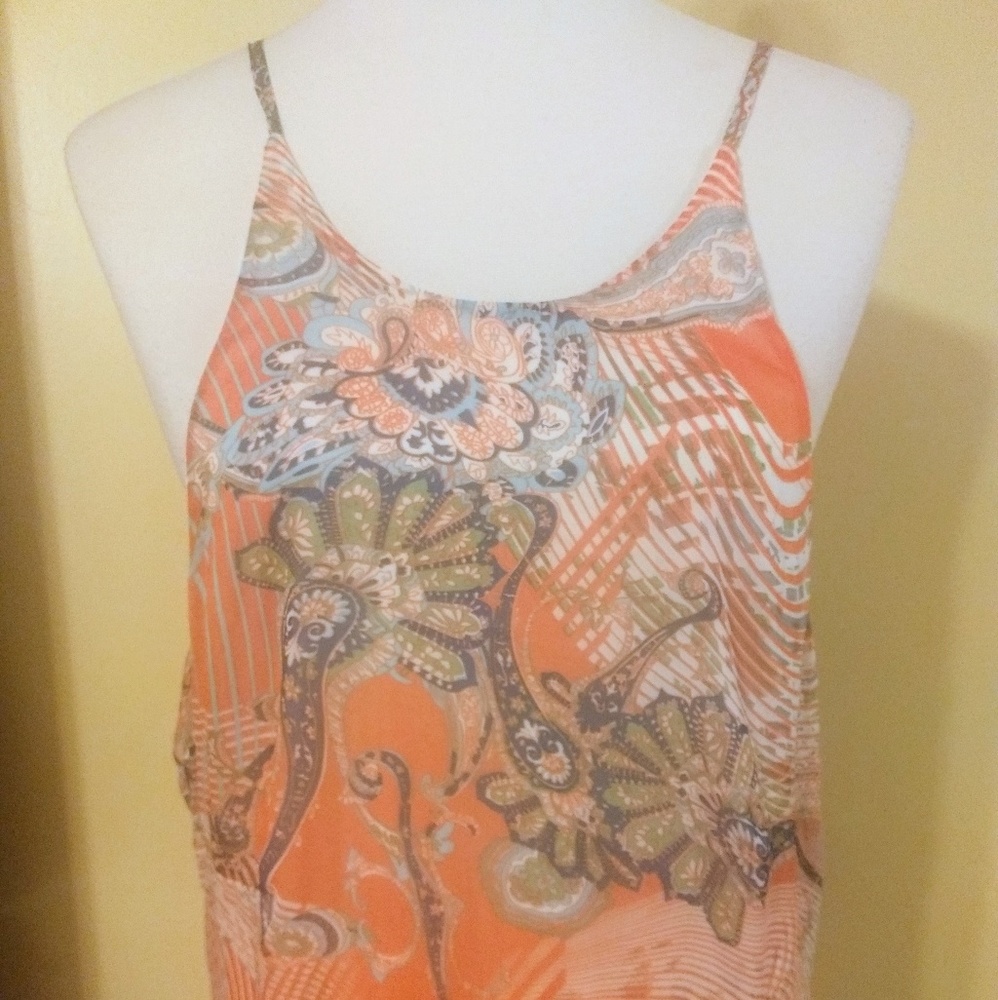 Esley boho maxi coral dress sz medium NWT *Z - Picture 5 of 6